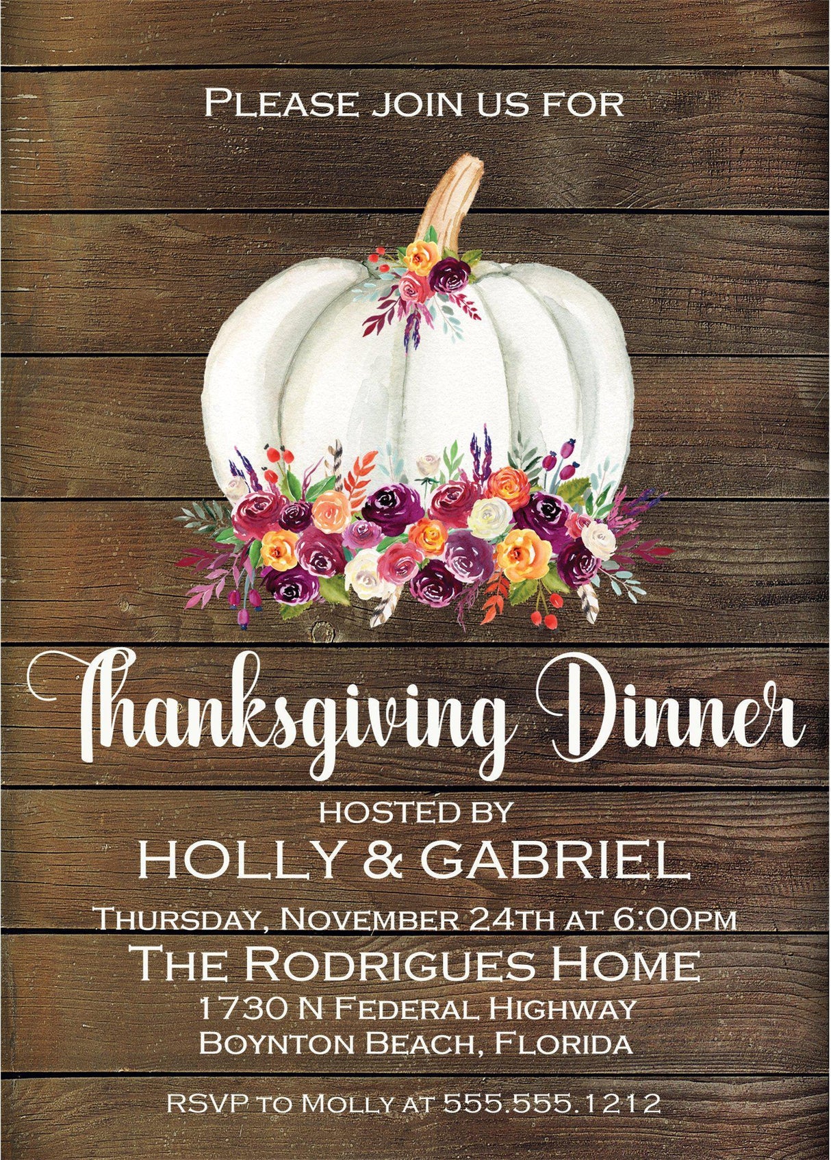 Thanksgiving Dinner Invitations
