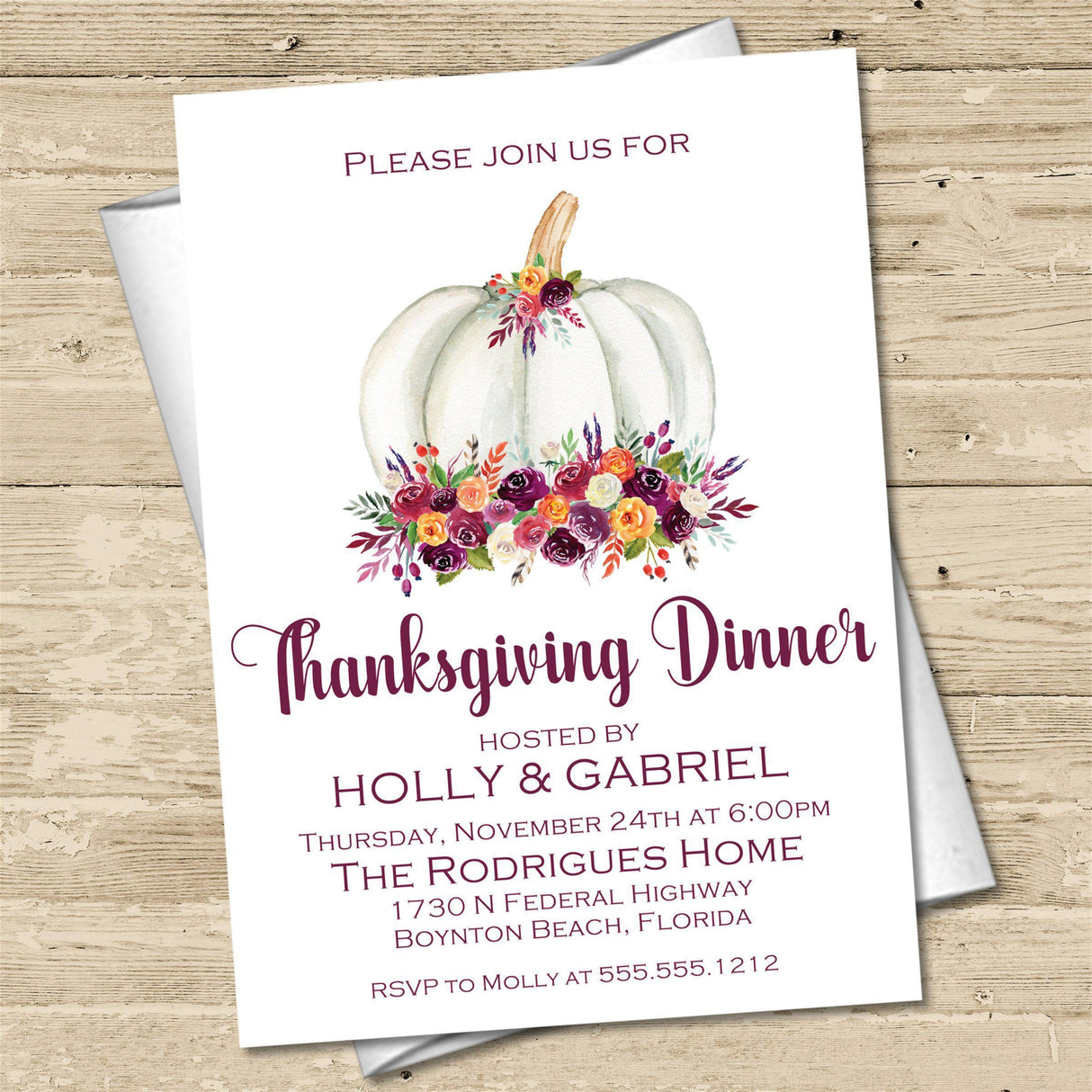 Thanksgiving Dinner Invitations