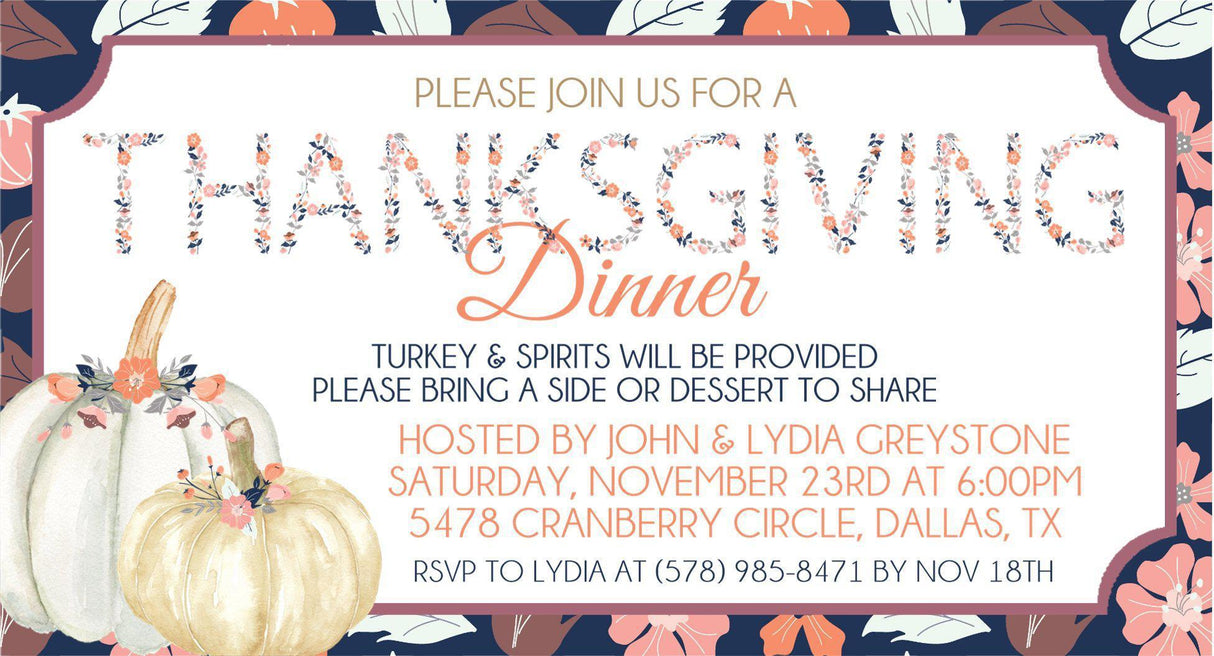 Thanksgiving or Friendsgiving Invitations