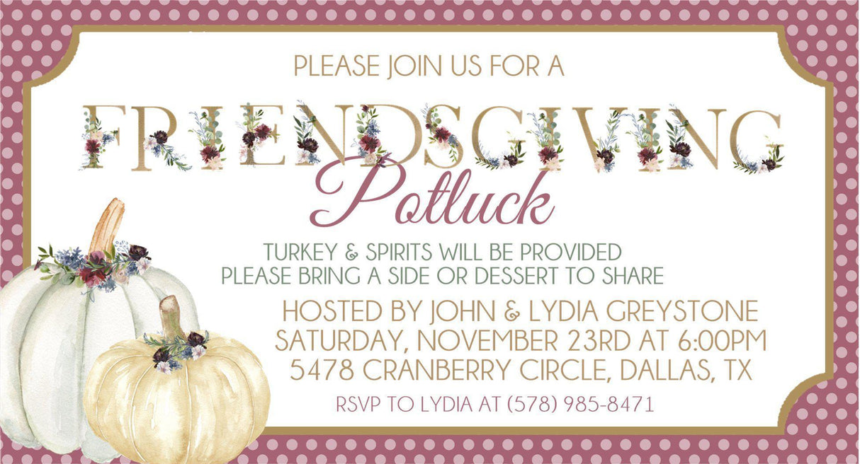 Thanksgiving or Friendsgiving Invitations