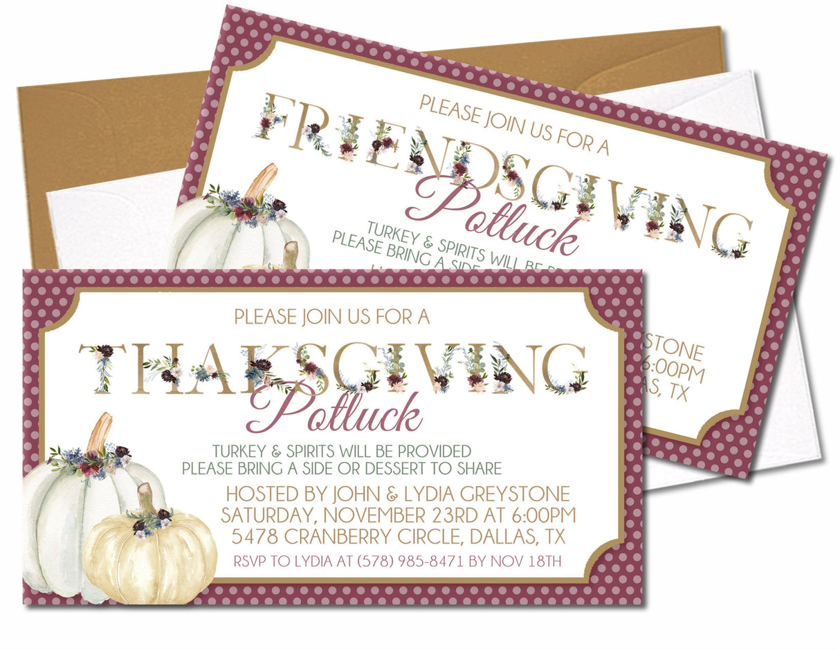 Thanksgiving or Friendsgiving Invitations