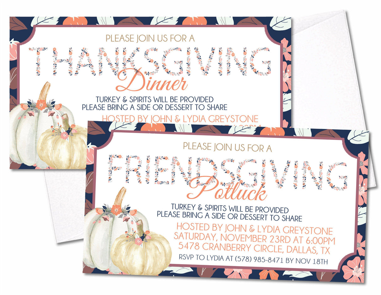 Thanksgiving or Friendsgiving Invitations