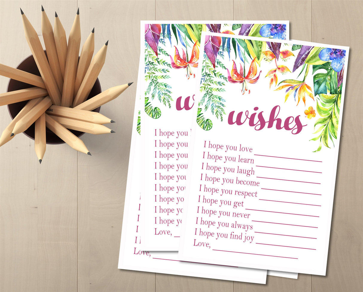 Tropical Luau Baby Shower Wish Cards