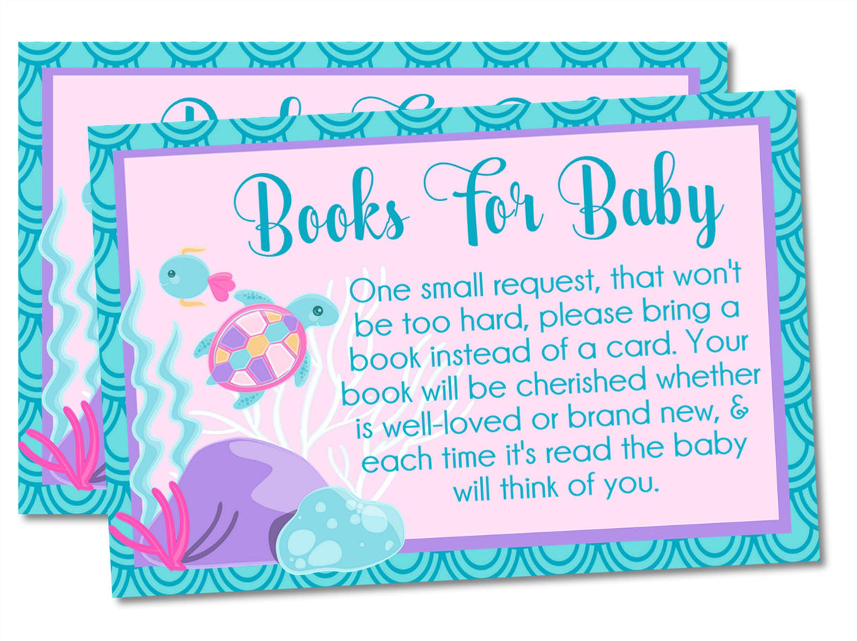 Under the Sea Baby Shower Book Request Cards Printable PDF Download