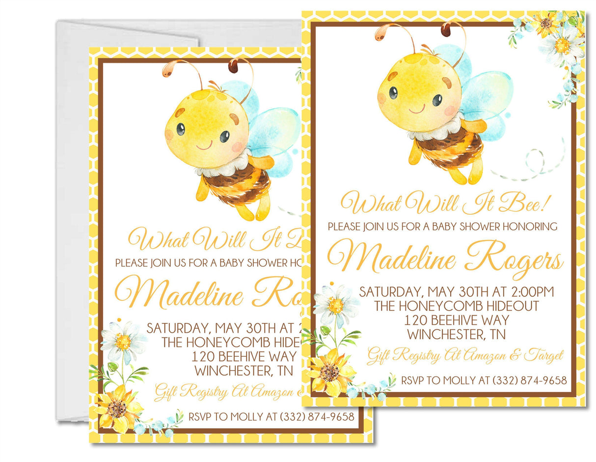 What Will It Bee? Gender Reveal Invitations