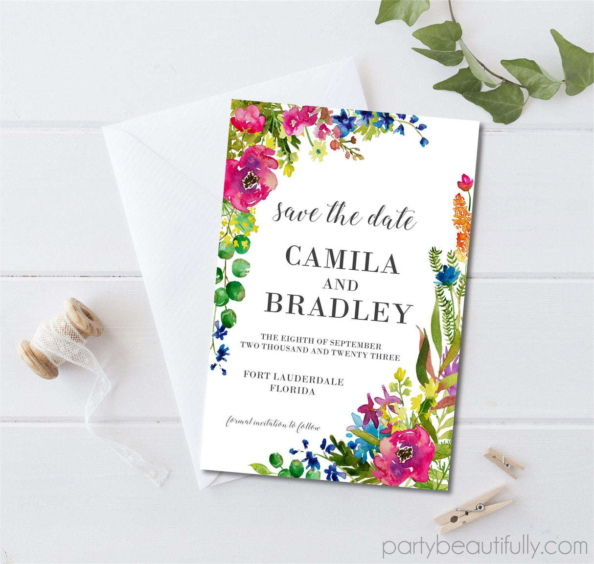Wildflower Wedding Save The Date Cards