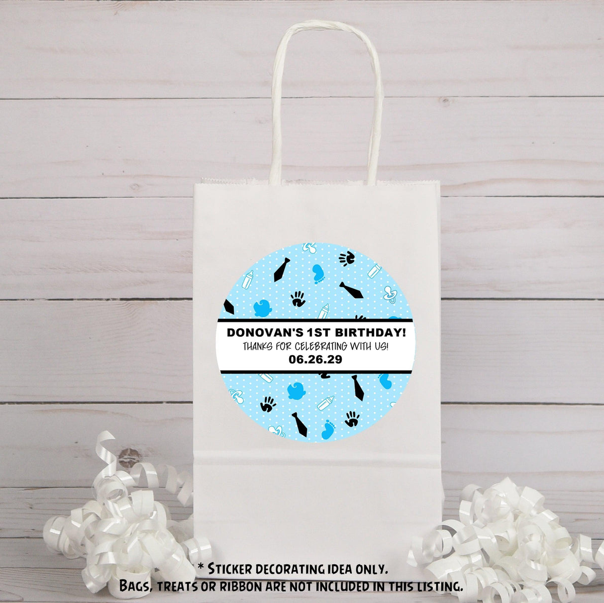 boys blue boss baby favor sticker