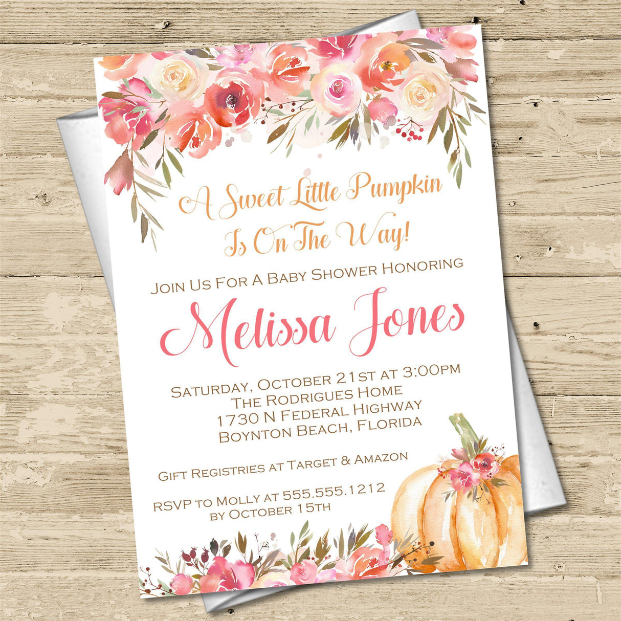 floral pumpkin invitation cards elegant harvest style