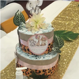 pink safari theme baby shower favor label