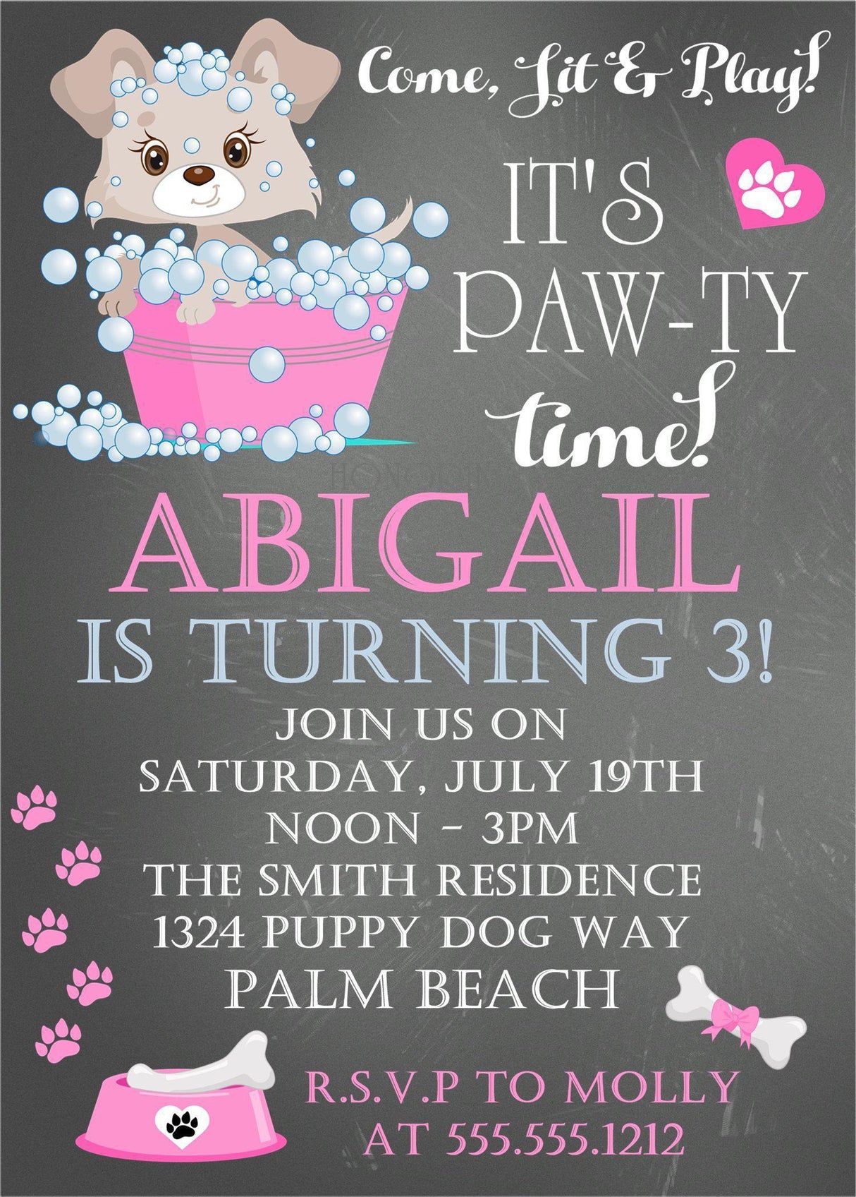 puppy birthday party invitations cute puppy design