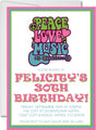 1970's Hippie Birthday Party Invitations