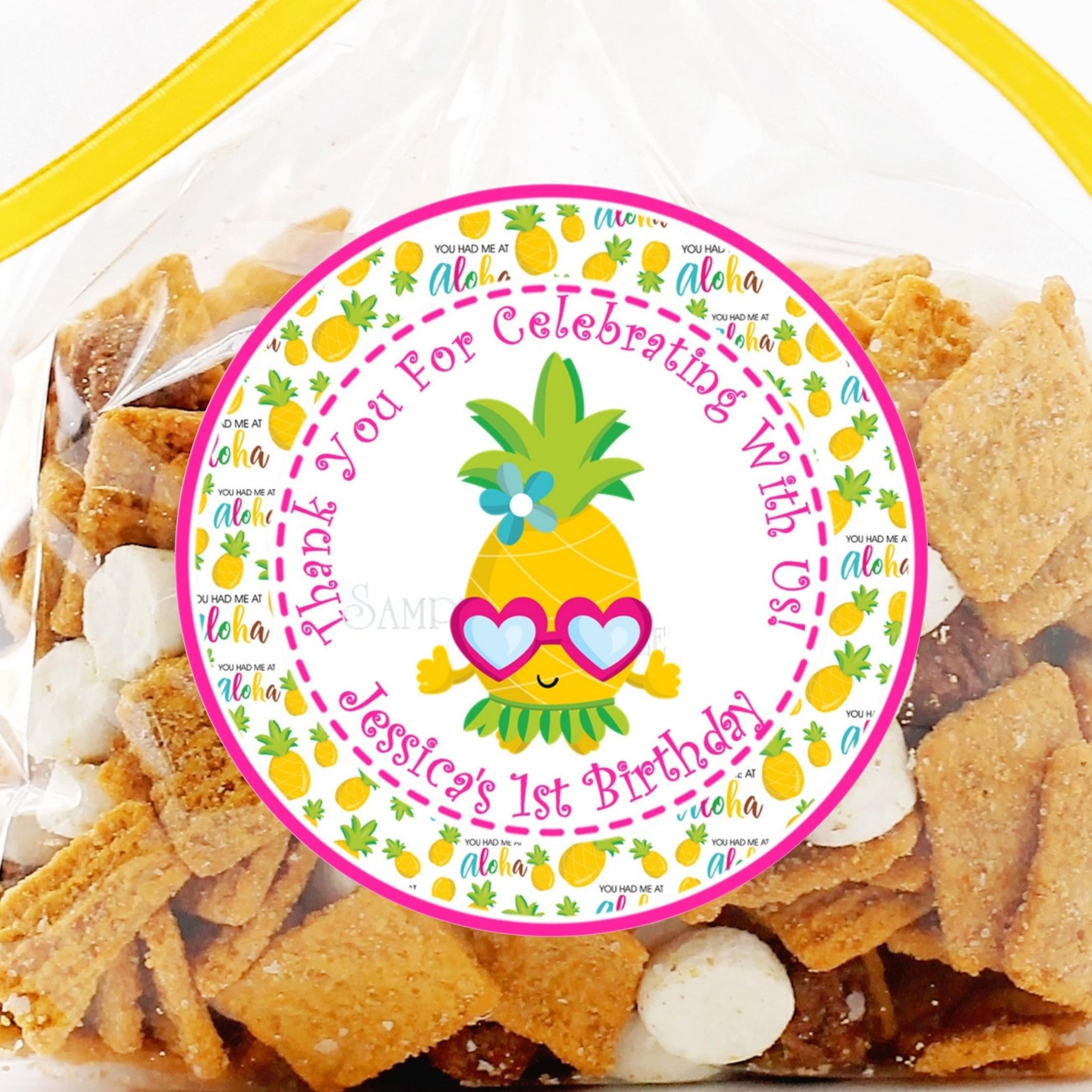 Pineapple Birthday Party Stickers