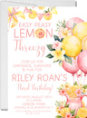 3rd birthday lemonade invitation cards girls summer birthday style