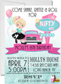50s birthday party invitations pink retro diner design
