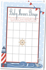 Anchor sailor themed baby shower bingo PDF