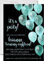 Aqua And Black Balloon Birthday Party Invitations