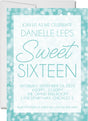 Aqua Sweet 16 Party Invitations