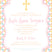 Aqua orange pink yellow cross baptism and first communion invitation