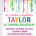 Art birthday party invitation with a colorful paint splatter design and text detailing the party information.