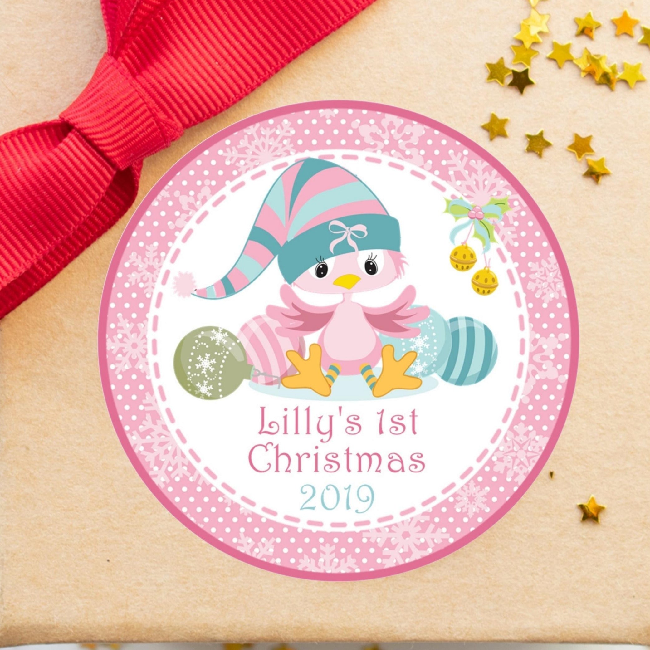 Baby Girls 1st Christmas Stickers