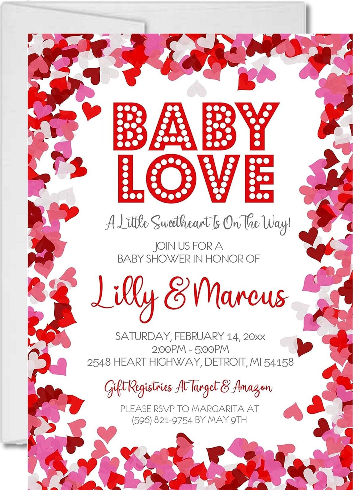 Baby Love Valentine's Day Baby Shower Invitations