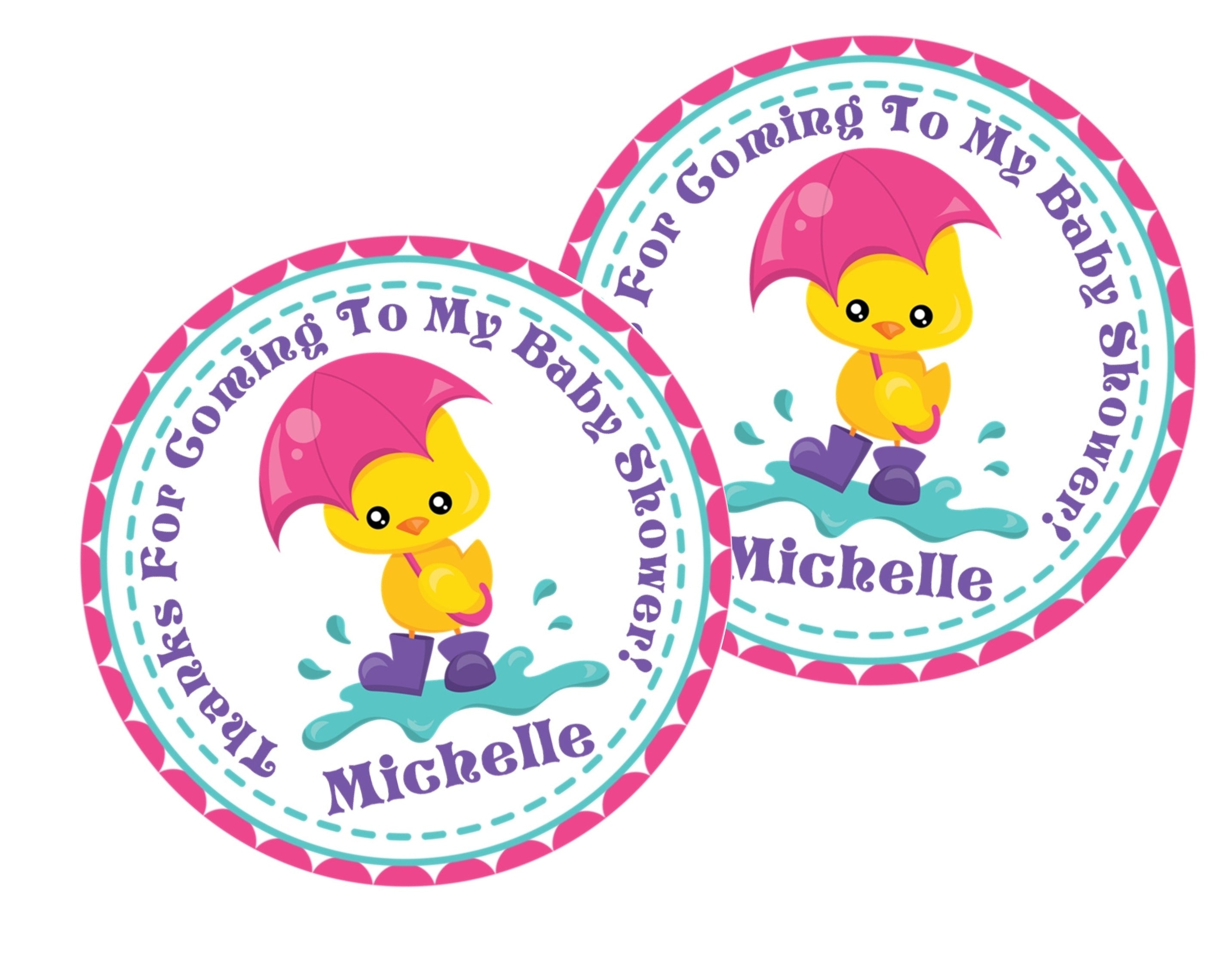 Yellow Duck Baby Shower Stickers