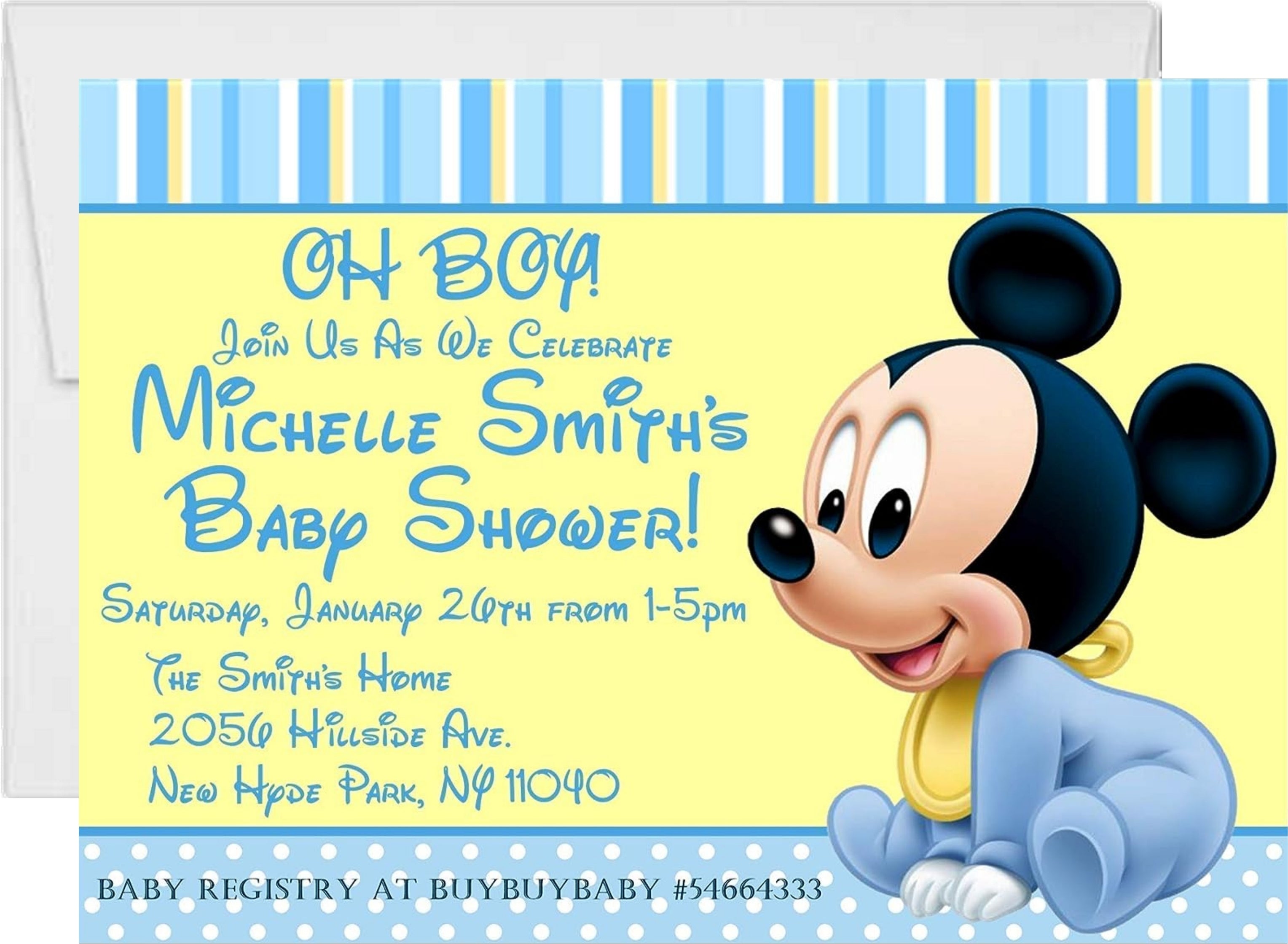 Mickey Mouse Baby Shower Invitations