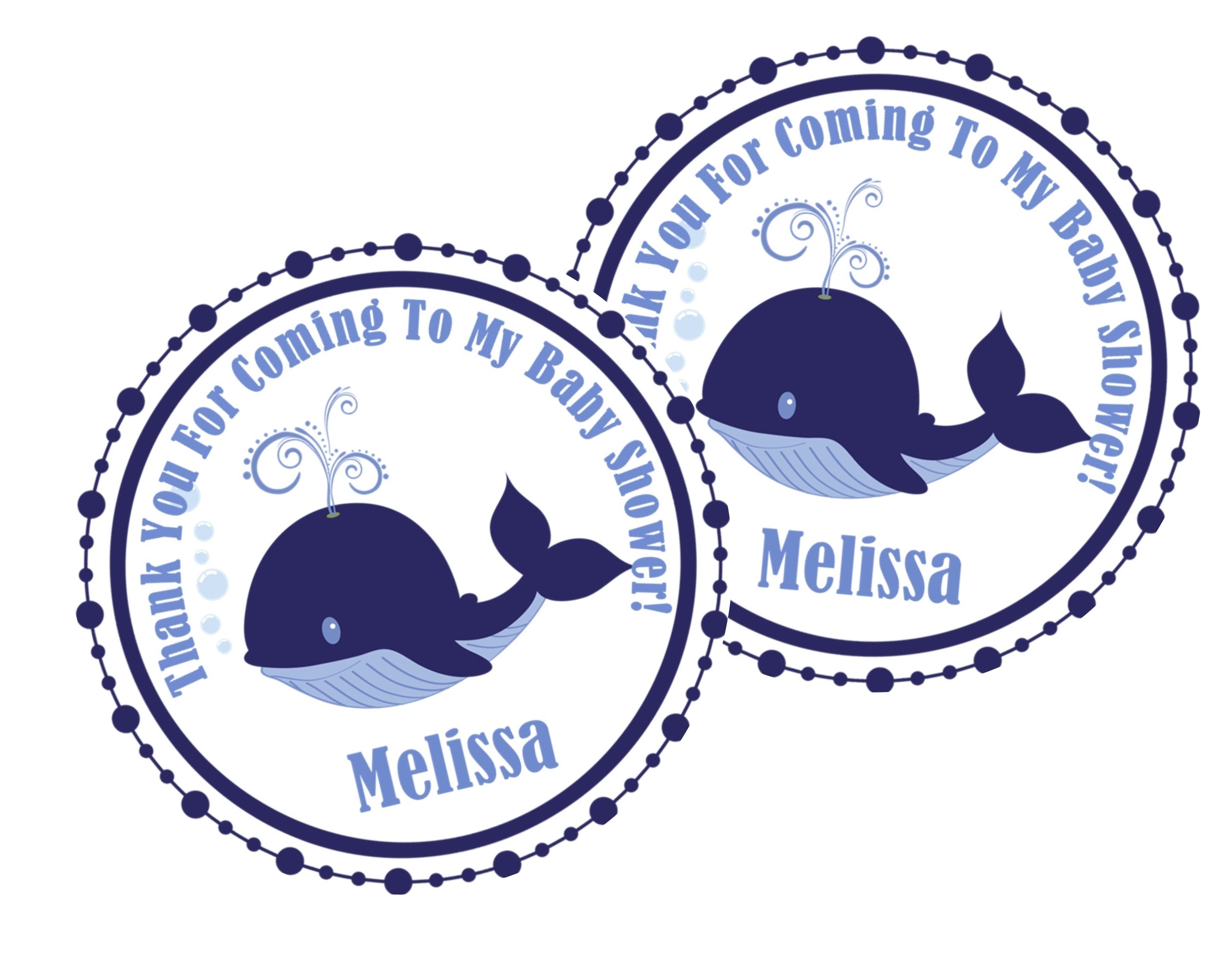 Whale Baby Shower Stickers