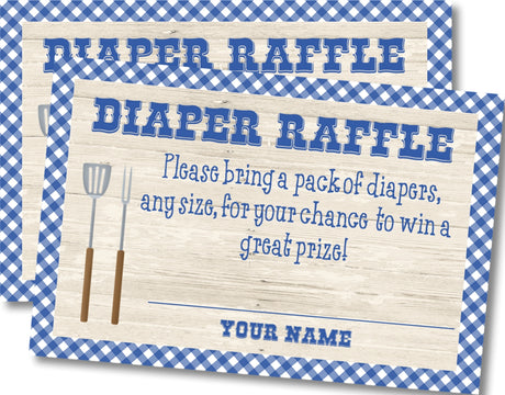 Baby Q BBQ Baby Shower Diaper Raffle Tickets Printable PDF Download