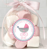 Baby girl pink and navy nautical theme sticker