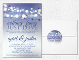 Backyard Bistro Light Wedding Invitations