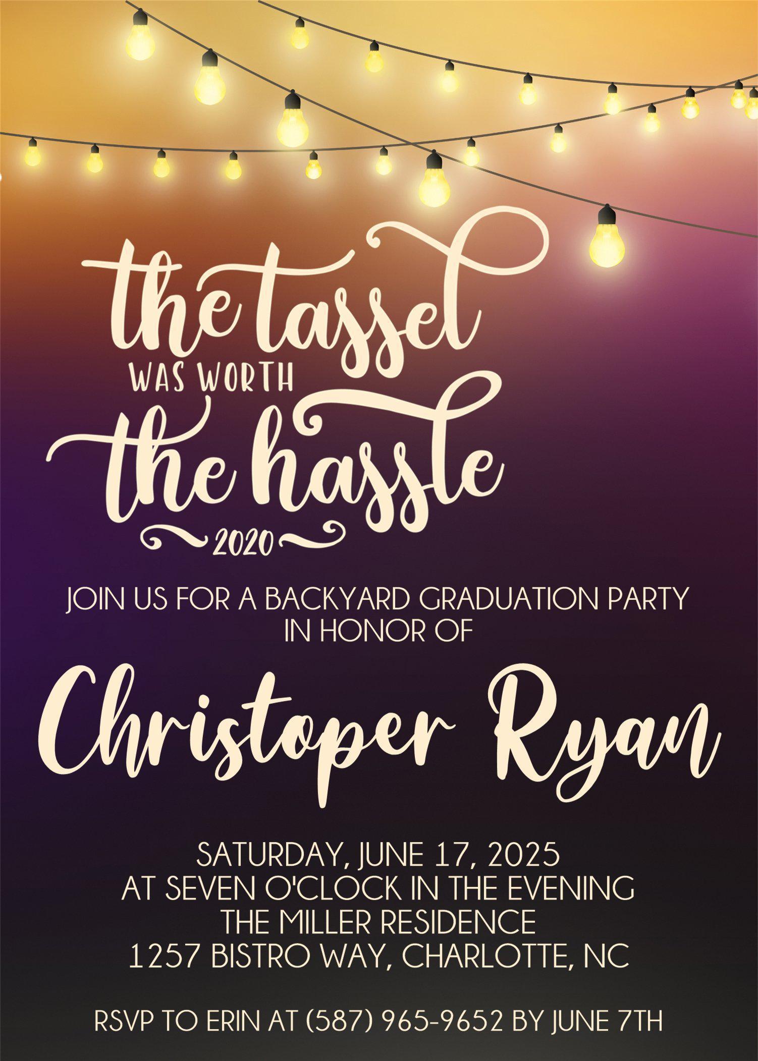 Backyard Graduation Party Invitations