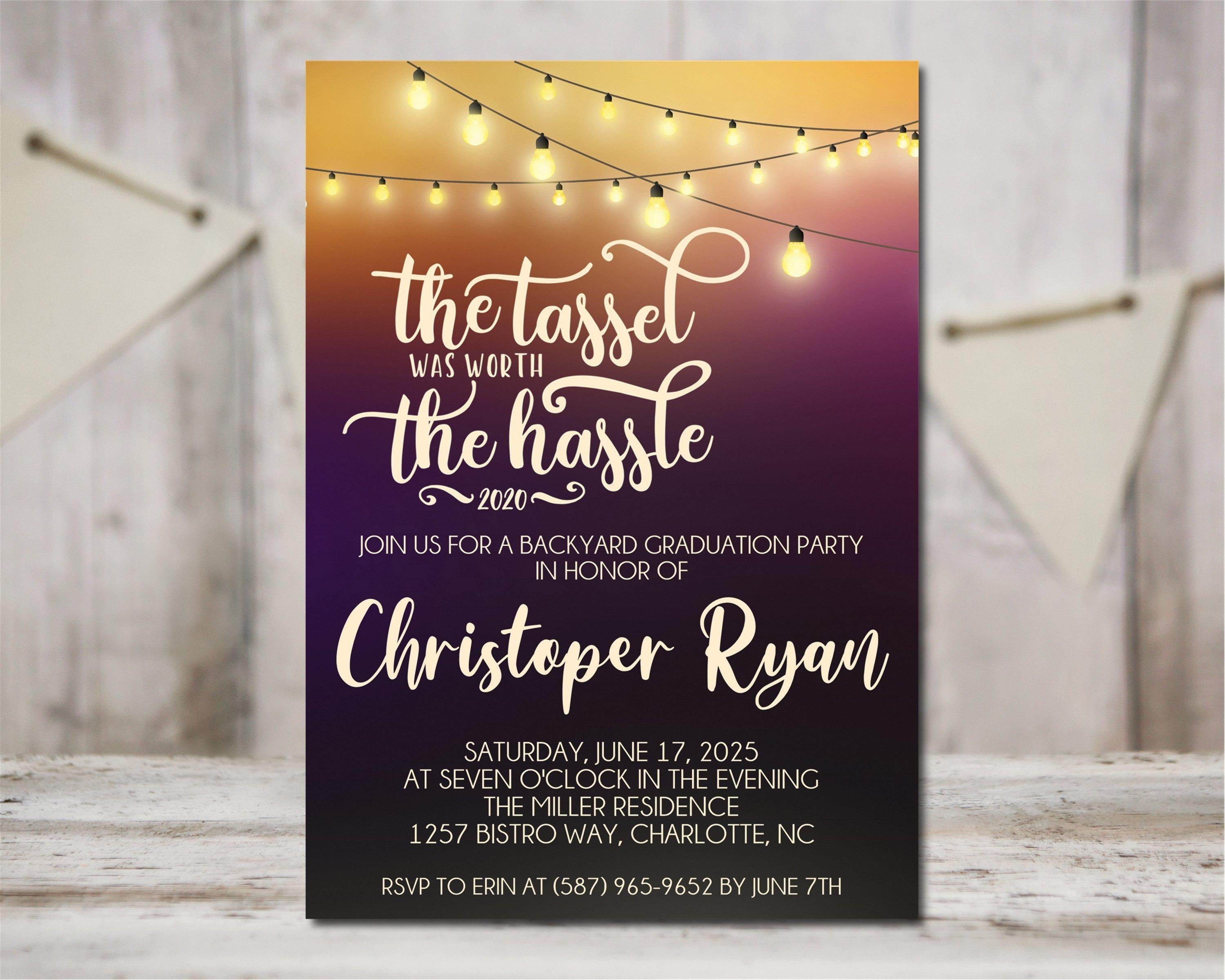 Backyard Graduation Party Invitations