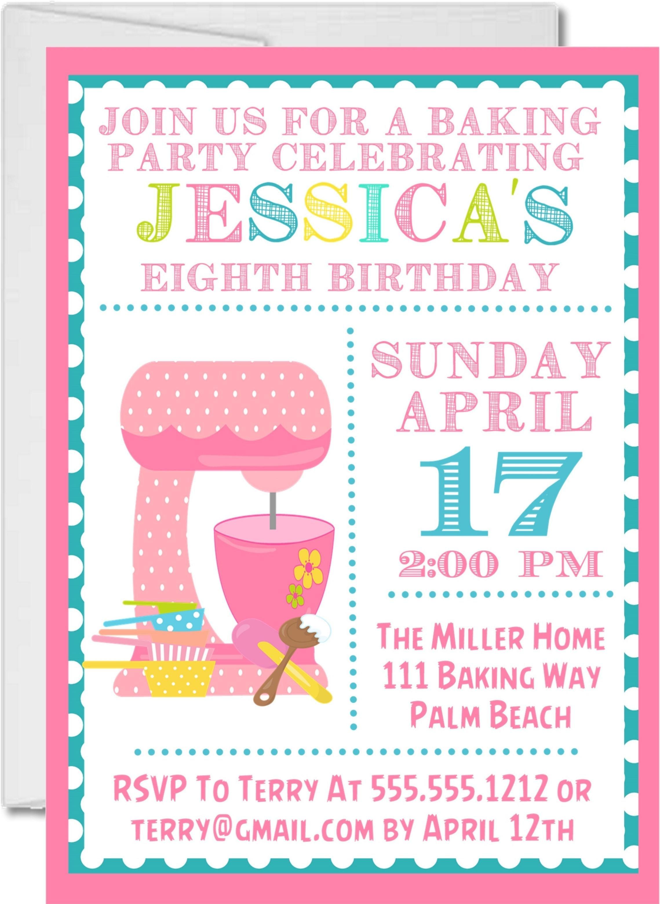 Baking Birthday Party Invitations