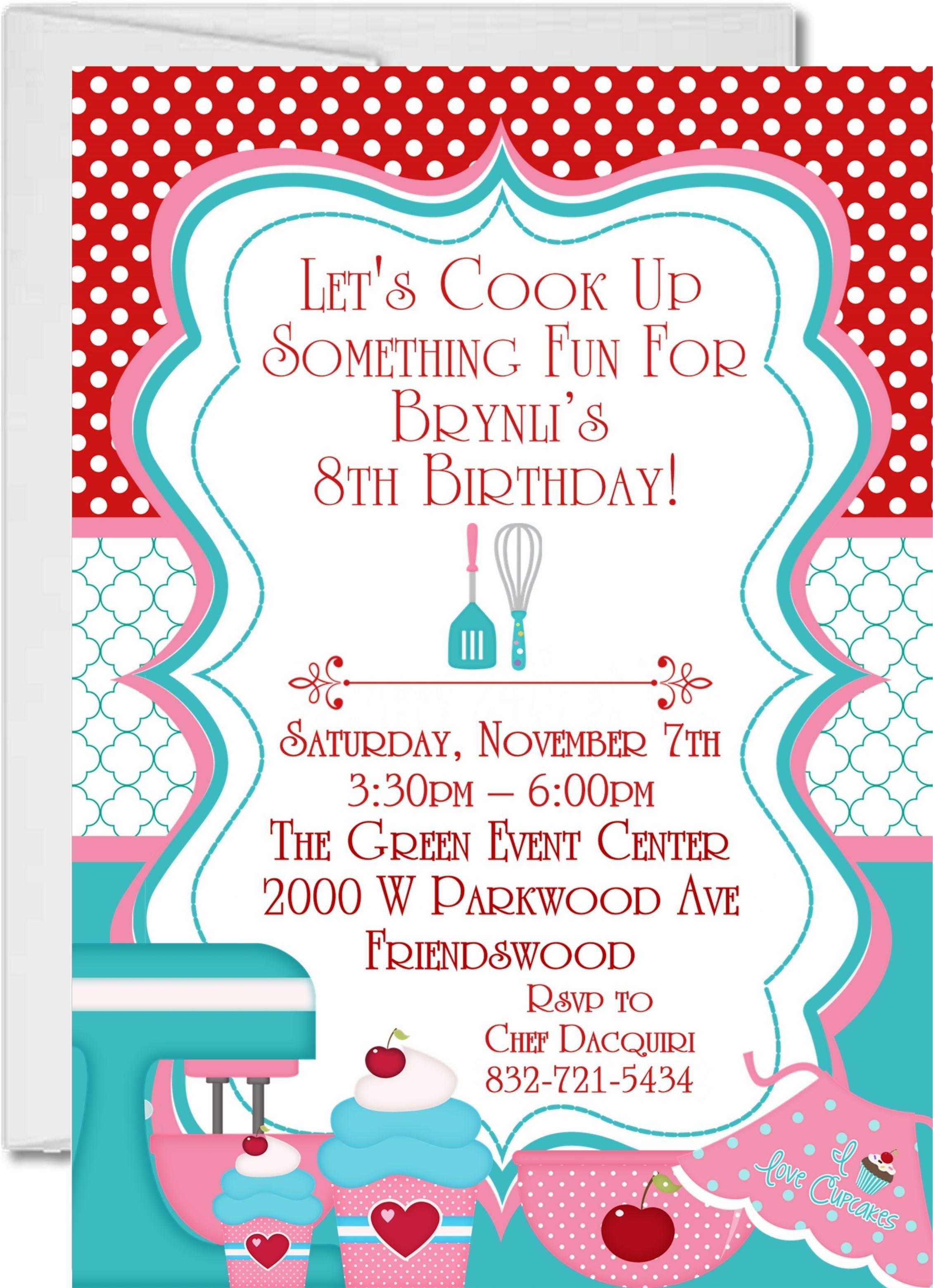 Baking Birthday Party Invitations