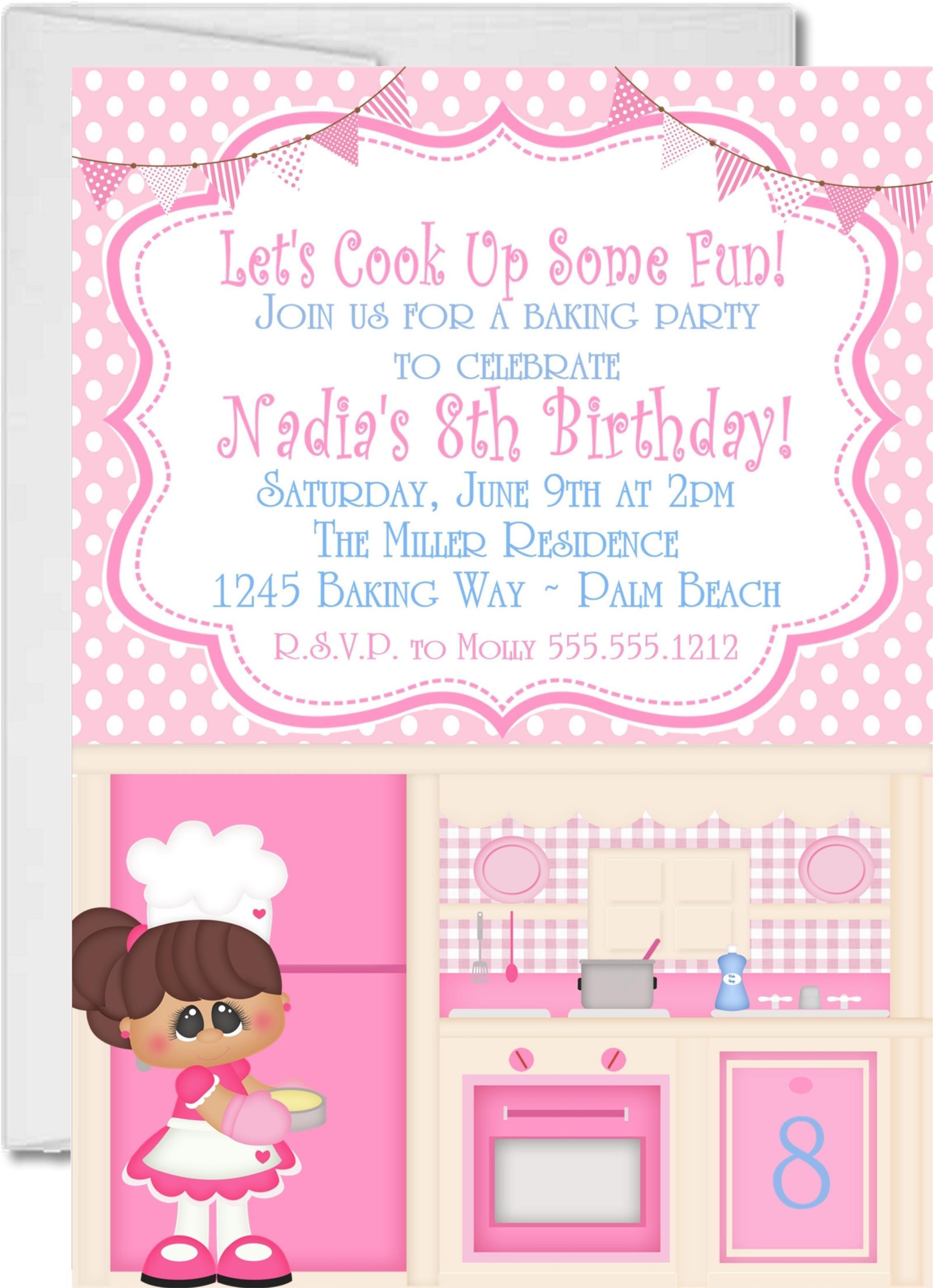 Baking Birthday Party Invitations