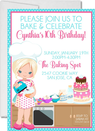 Baking Birthday Party Invitations