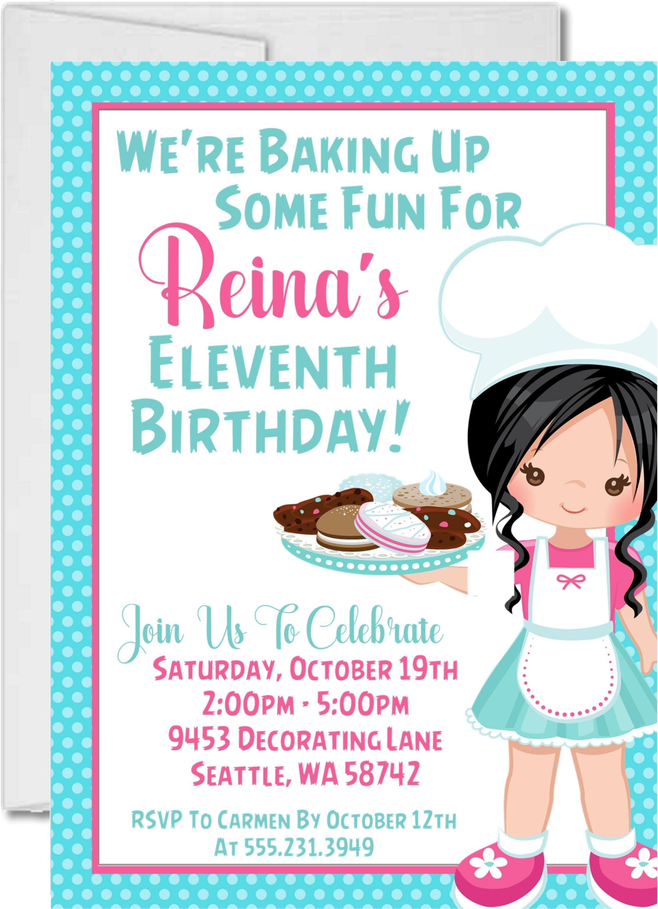 Baking Birthday Party Invitations