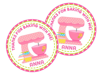 Baking Birthday Party Stickers