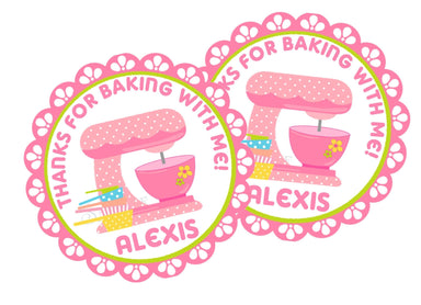 Baking Birthday Party Stickers