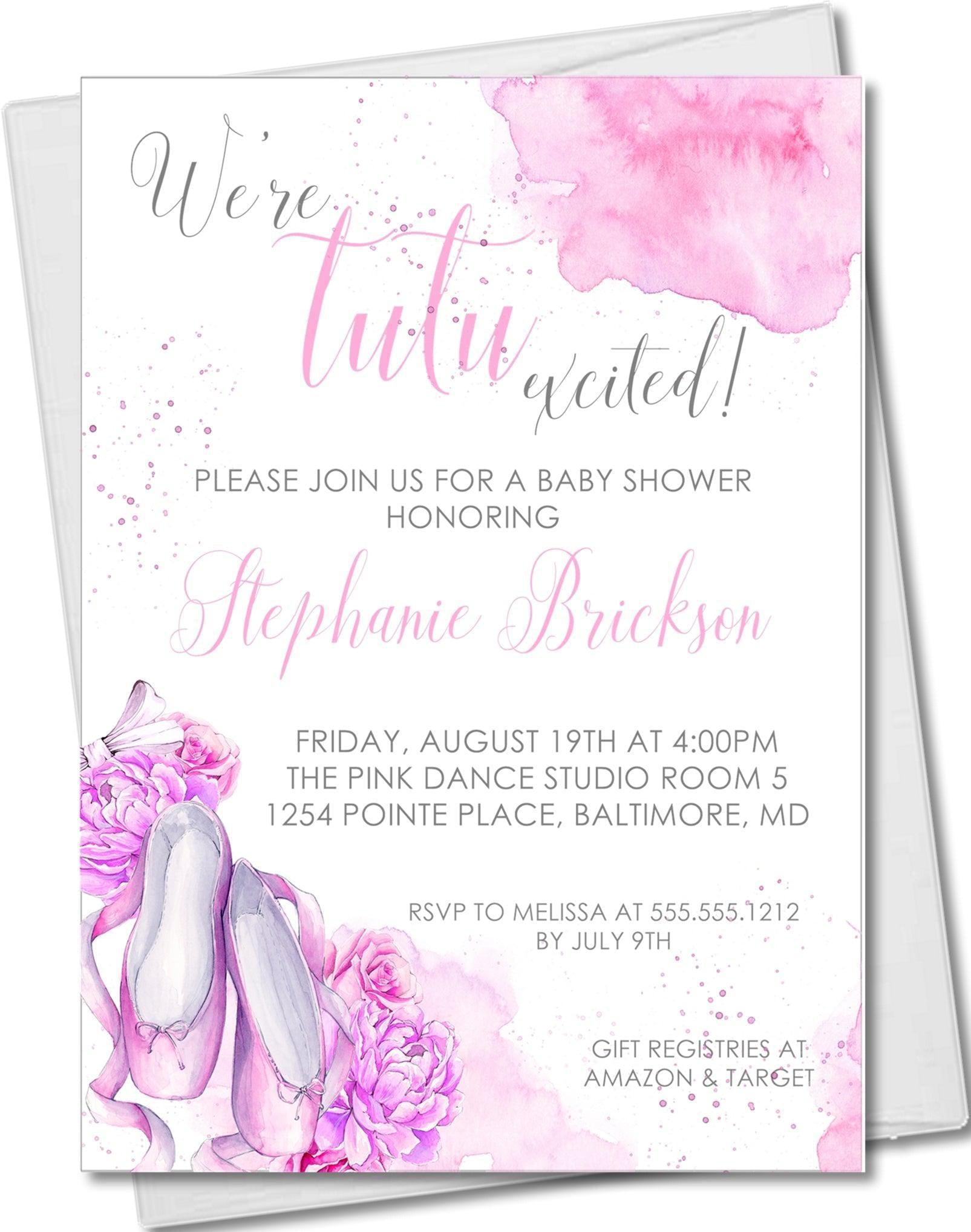 Ballet Baby Shower Invitations