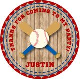 Baseball bat birthday stickers