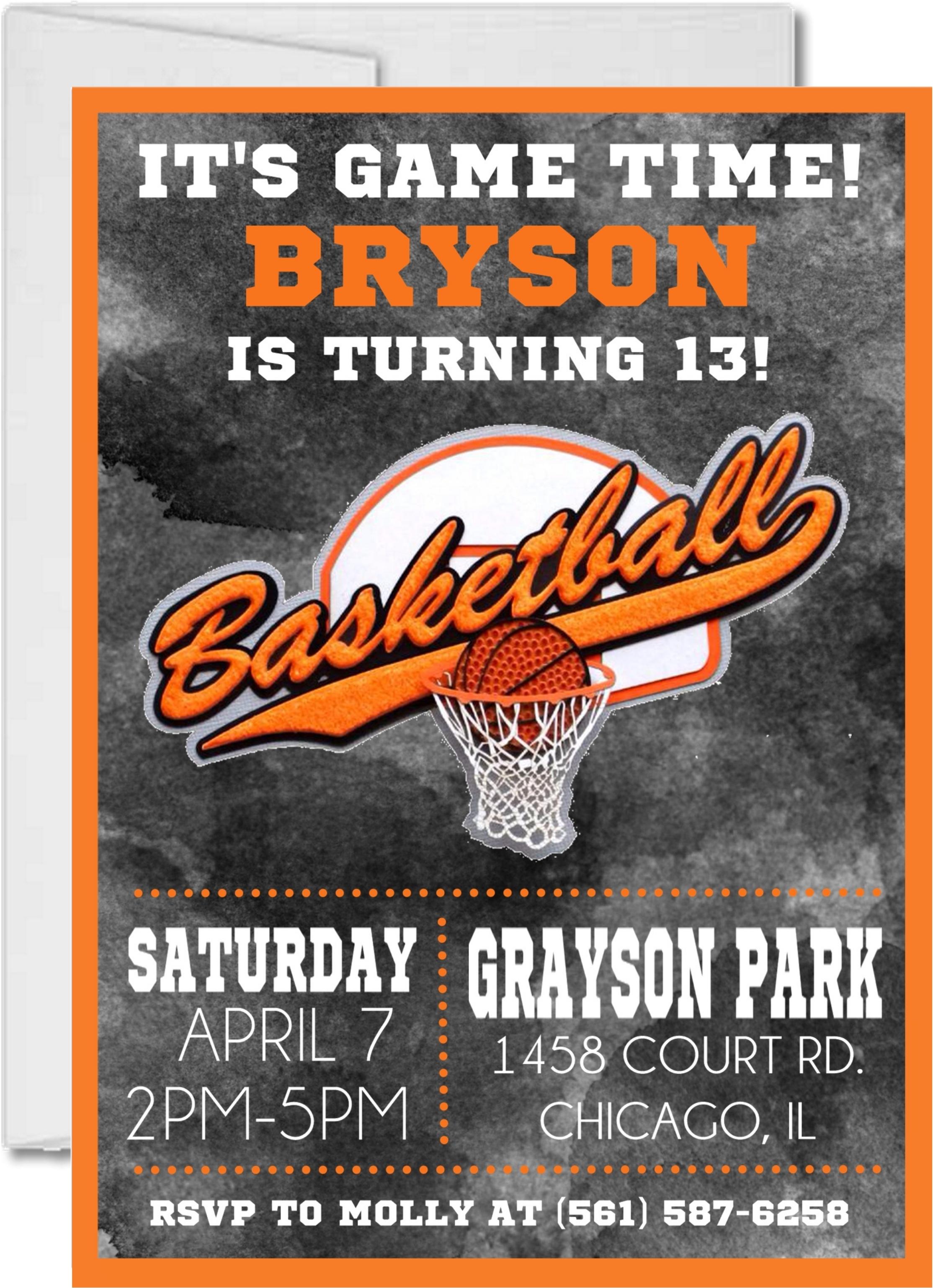 Basketball Birthday Party Invitations