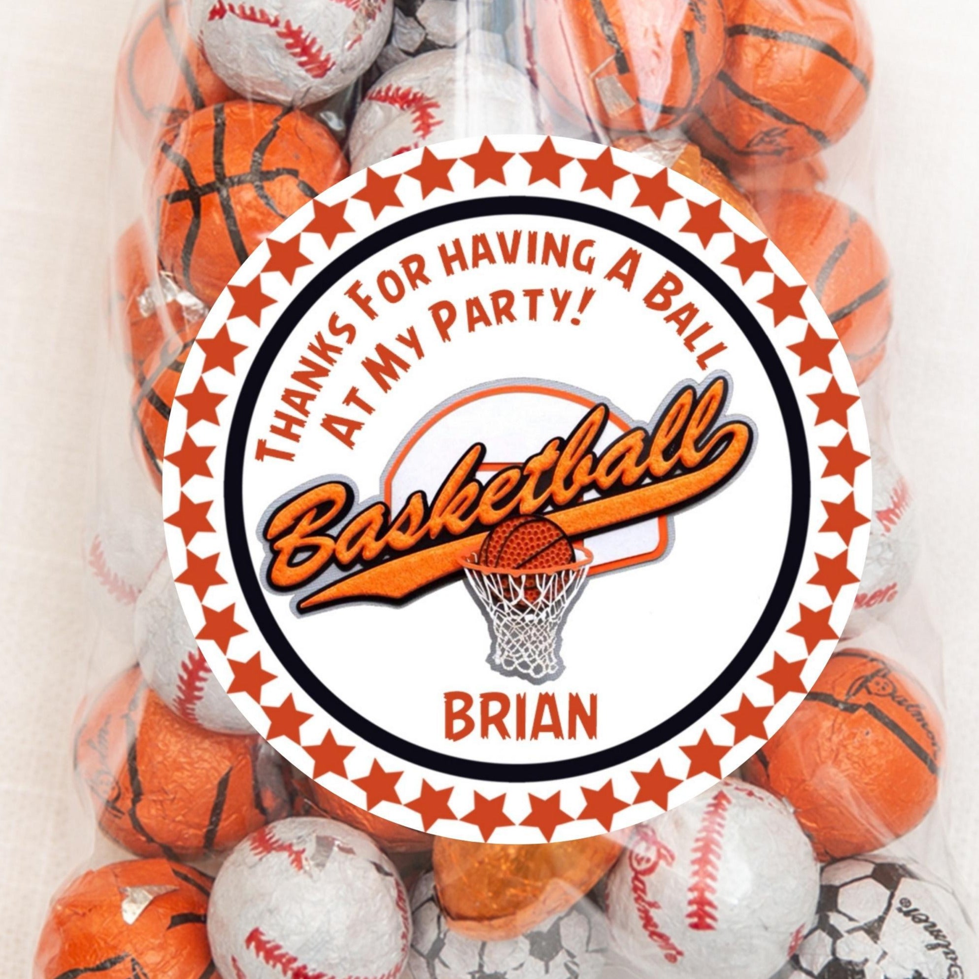 Basketball Birthday Party Stickers