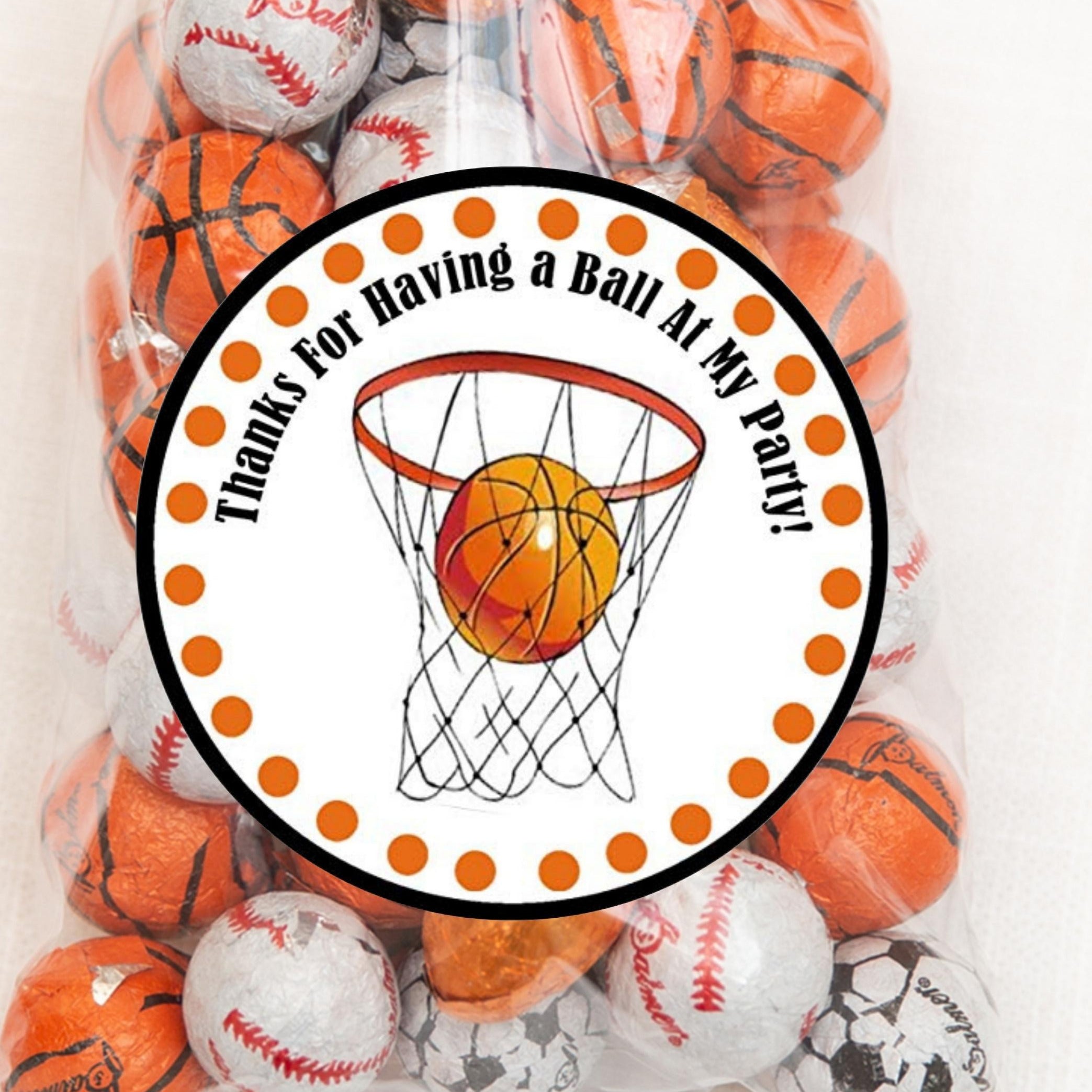 Basketball Birthday Party Stickers