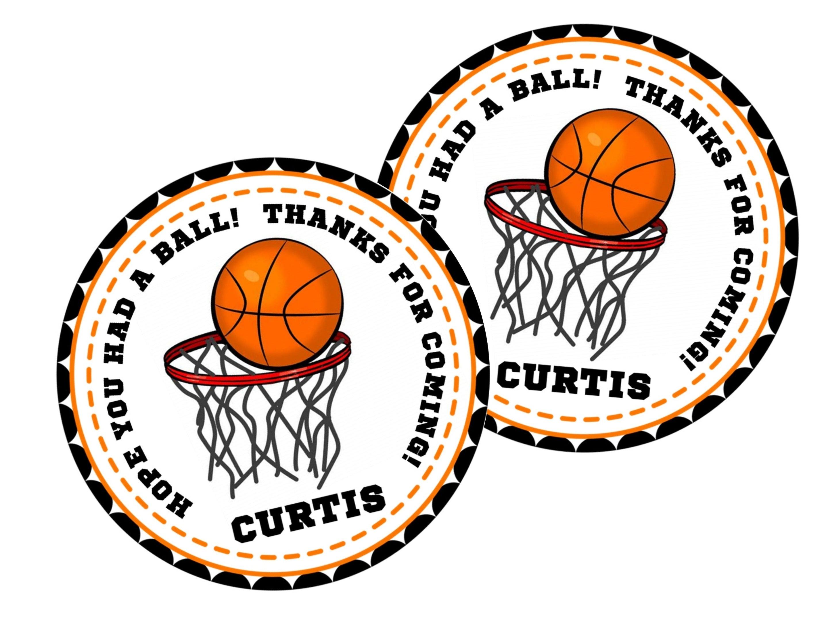 Basketball Birthday Party Stickers