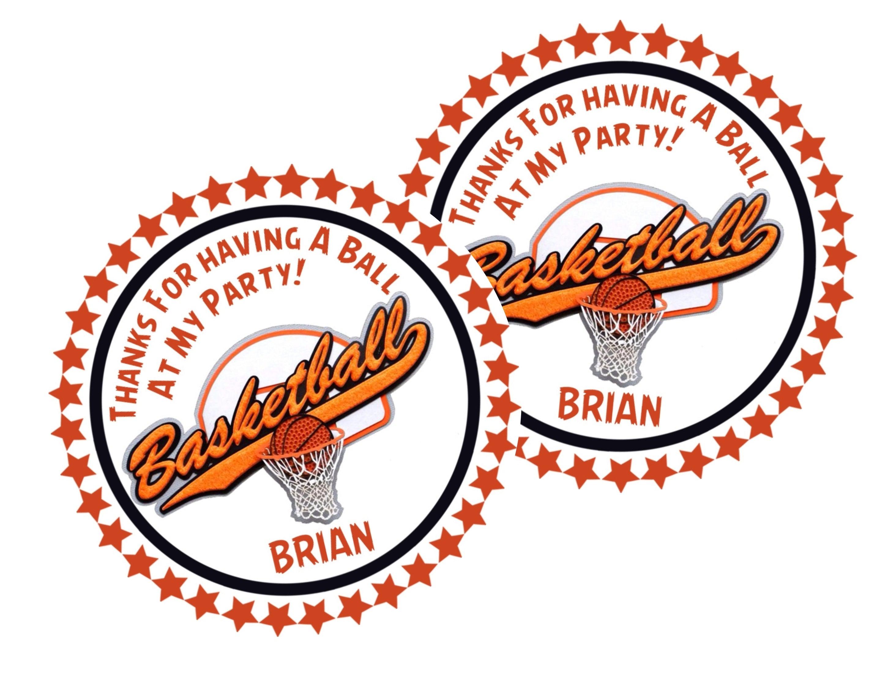 Basketball Birthday Party Stickers