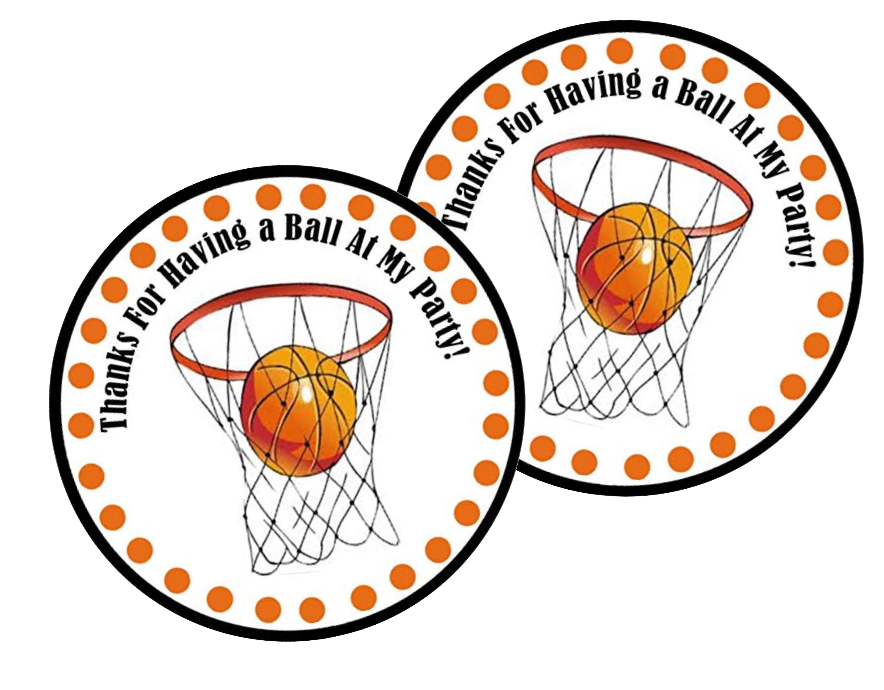 Basketball Birthday Party Stickers