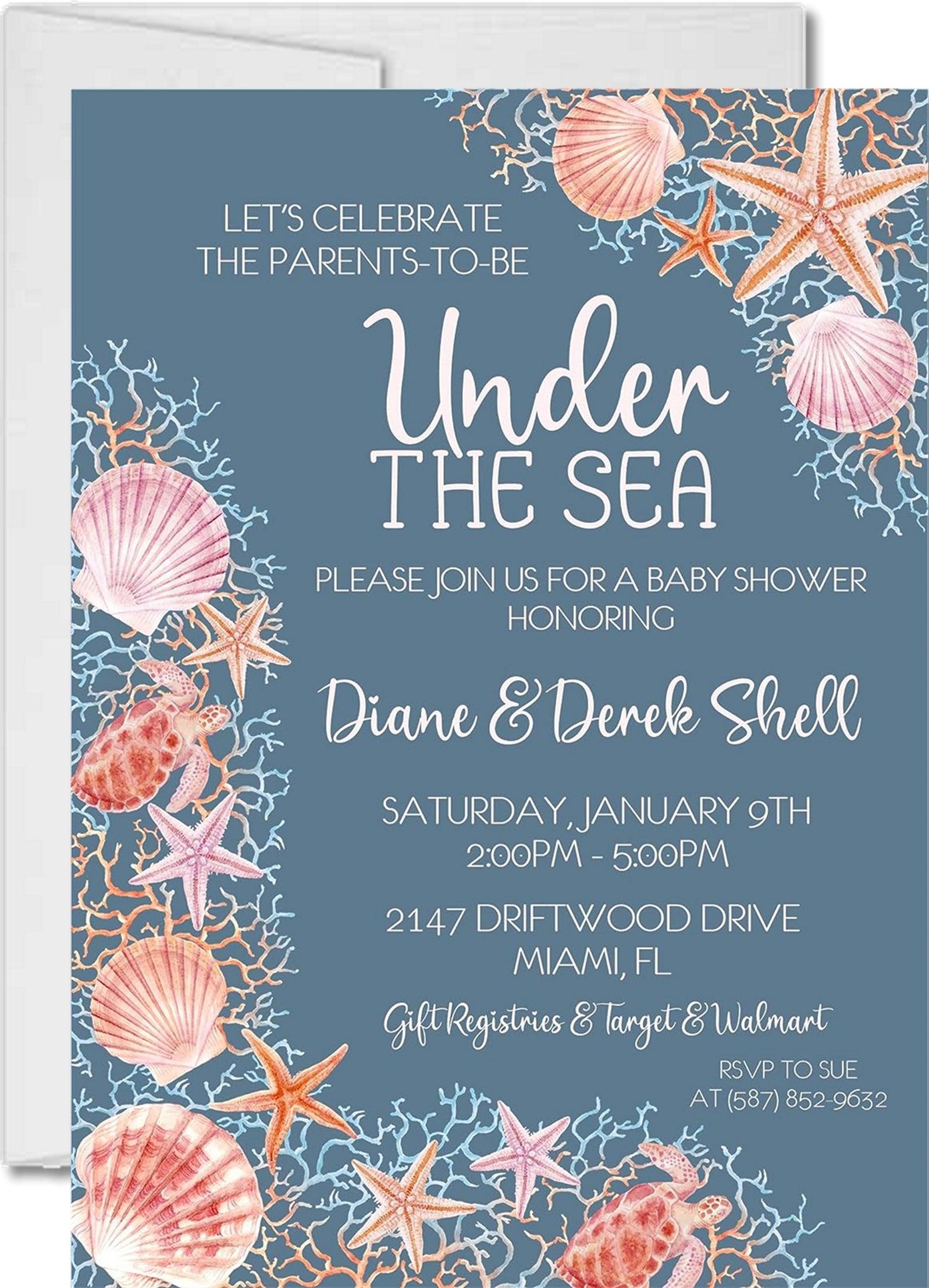 Beach Baby Shower Invitations