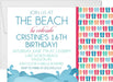 Beach Birthday Party Invitations